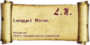 Lengyel Miron névjegykártya
